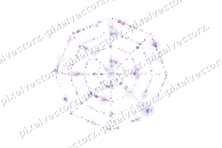Nahtloses Glitzer-Spinnennetz in Violett auf transparentem Grund
