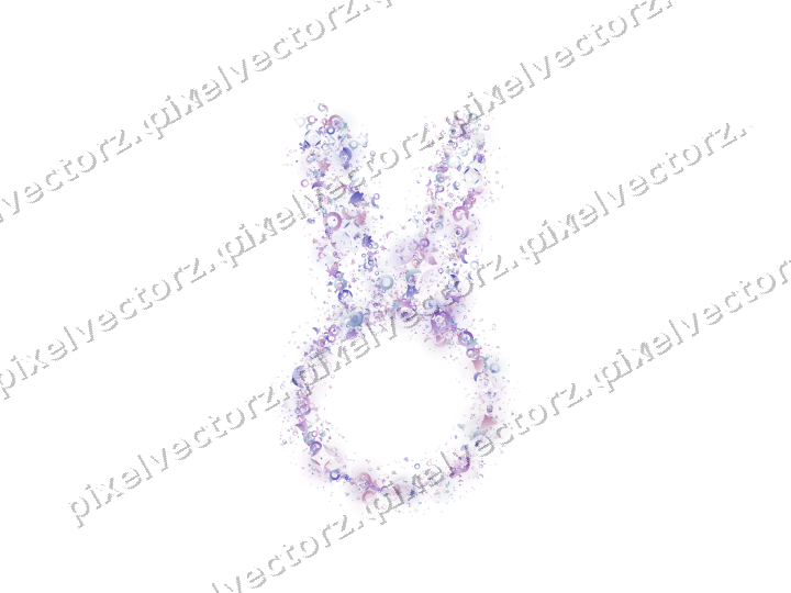 Nahtloser Glitzer-Osterhase in Violett auf transparentem Grund