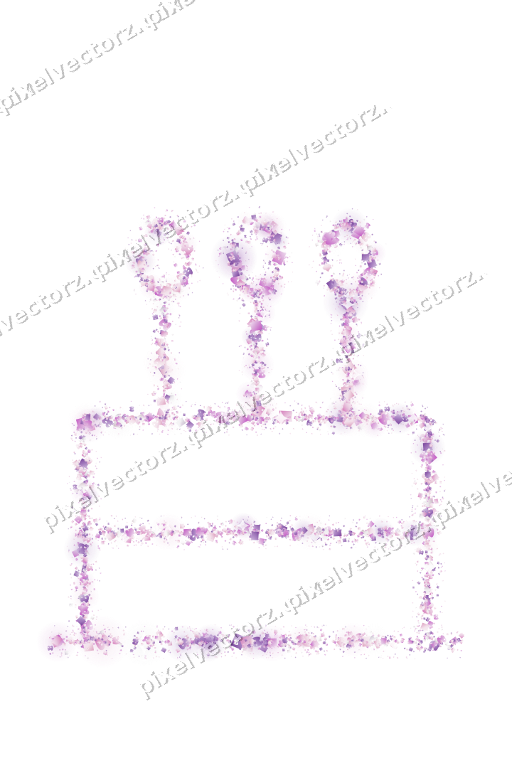 Nahtlose Glitzertorte in Magenta und Violett auf transparentem Grund