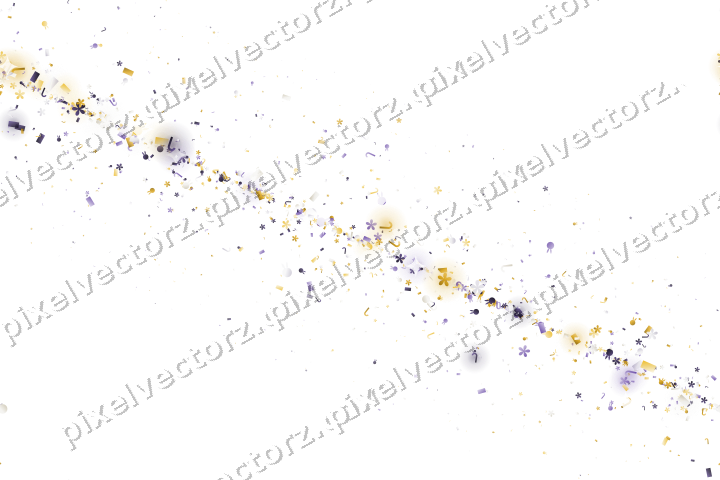 Nahtloses Glitzerband in Bernstein und Violett auf transparentem Grund