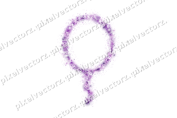 Nahtloser Glitzer-Luftballon in Violett auf transparentem Grund