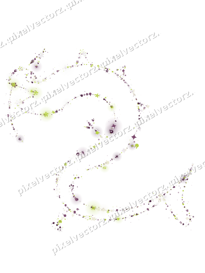 Nahtloser Glitzerdrache aus Funken und Blüten auf transparentem Grund