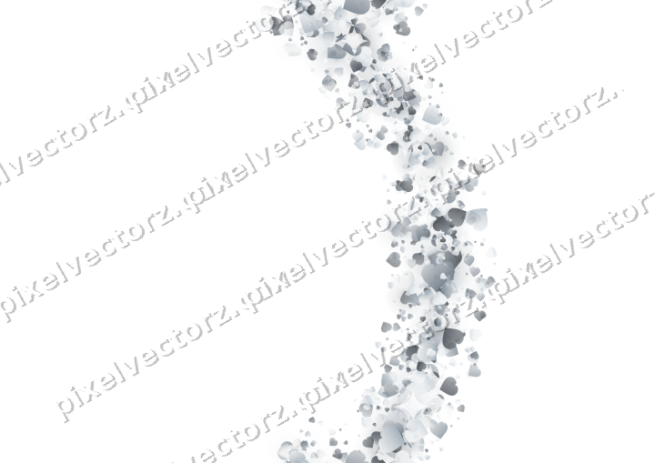 Nahtloser Glitzerbogen aus Herzen in Blassblau auf transparentem Grund