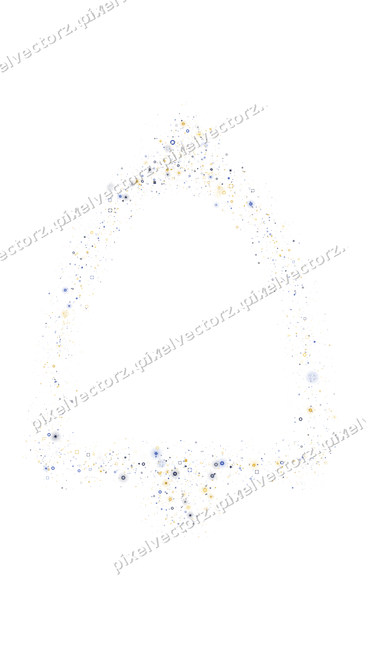 Nahtlose Glitzerglocke in Bernstein und Blau auf transparentem Grund