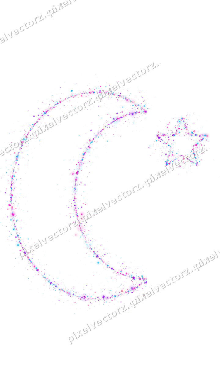 Nahtlose Glitzer-Mondsichel in Magenta auf transparentem Grund