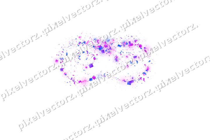 Nahtlose Glitzer-Karnevalsmaske in Violett auf transparentem Grund