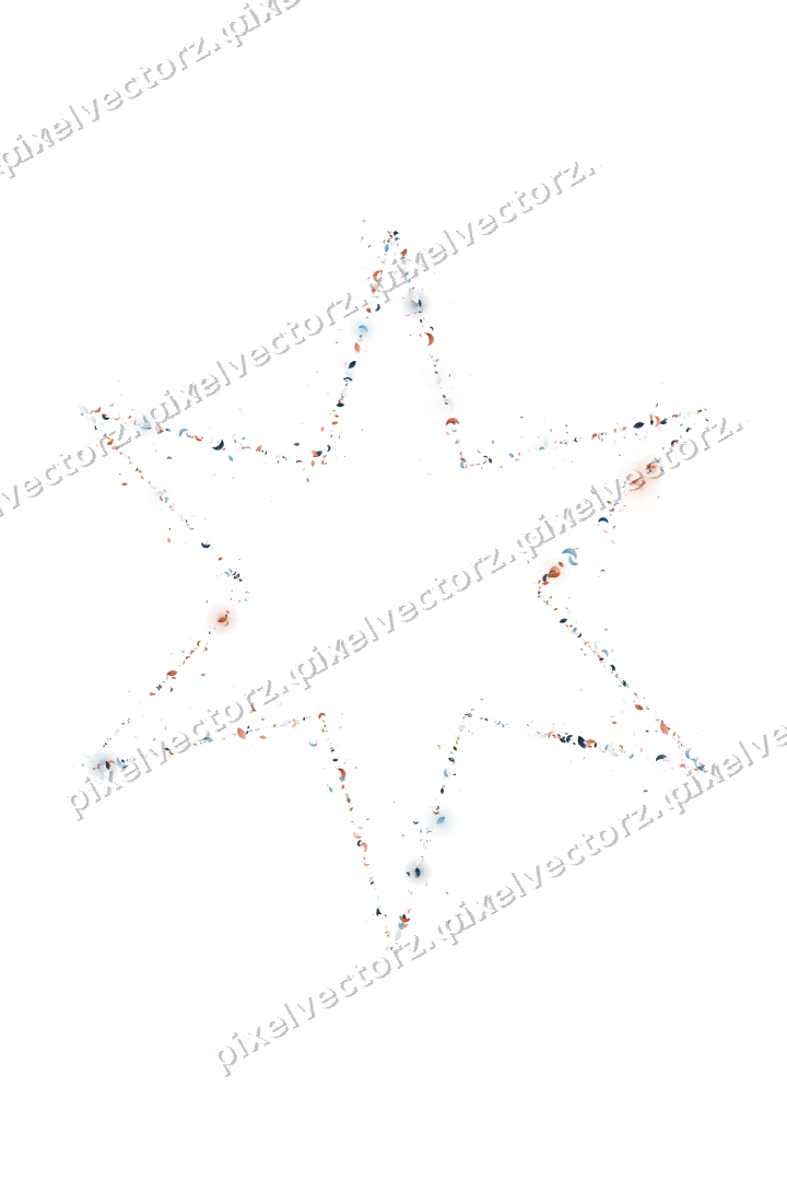 Nahtloser Glitzerstern in Orange und Türkis auf transparentem Grund