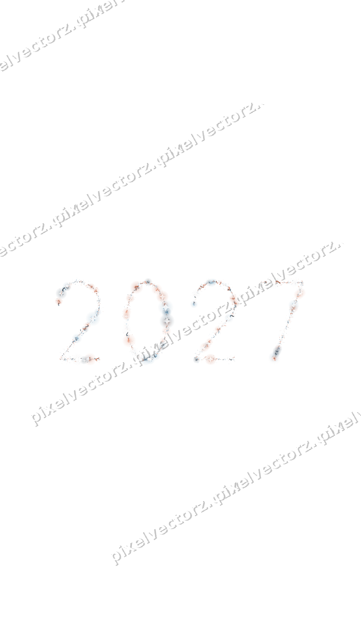 Nahtlose Glitzerzahl 2027 aus Zuckerstangen auf transparentem Grund