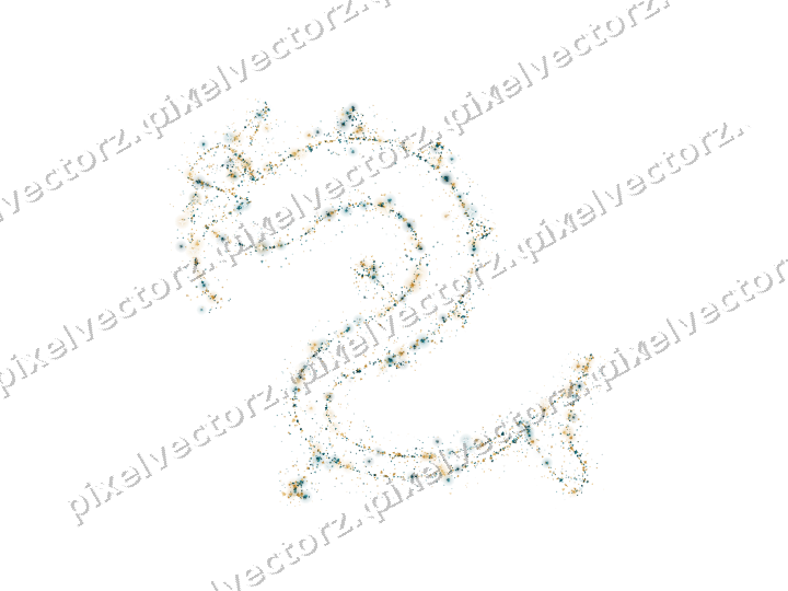 Nahtloser Glitzerdrache aus Funken und Glocken auf transparentem Grund