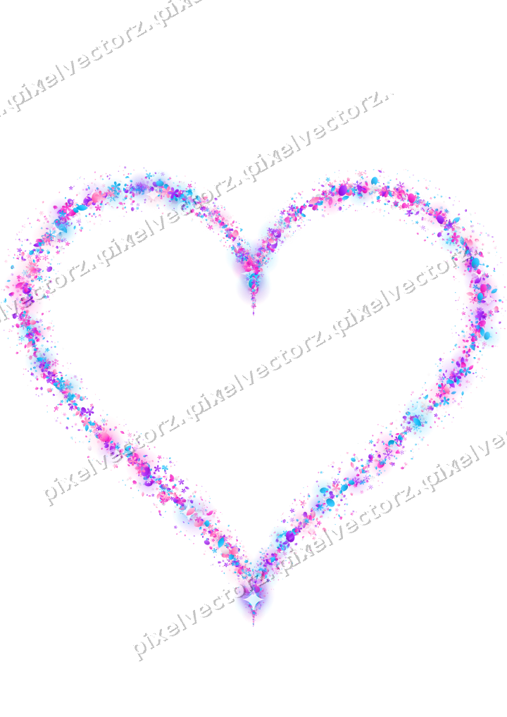 Nahtloses Glitzerherz in Magenta und Violett auf transparentem Grund
