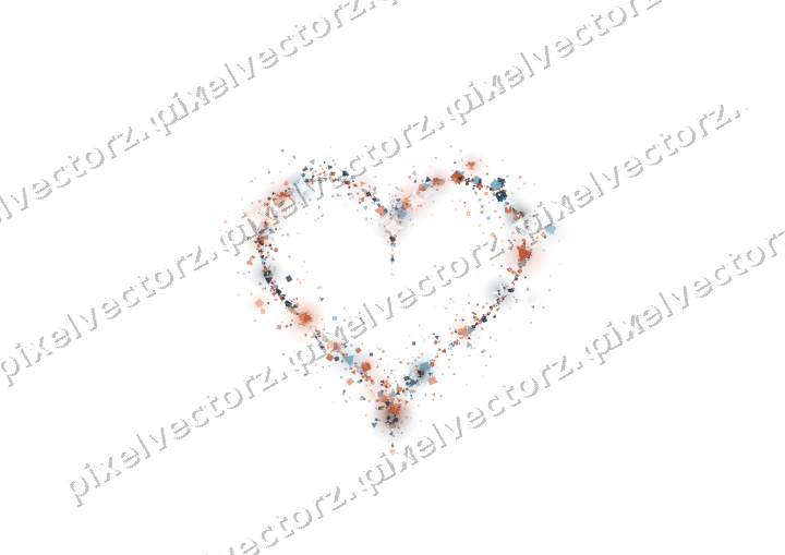 Nahtloses Glitzerherz in Orange und Türkis auf transparentem Grund
