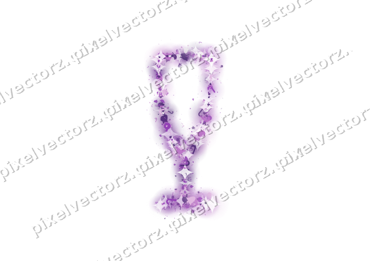 Nahtloses Glitzer-Sektglas in Violett auf transparentem Grund