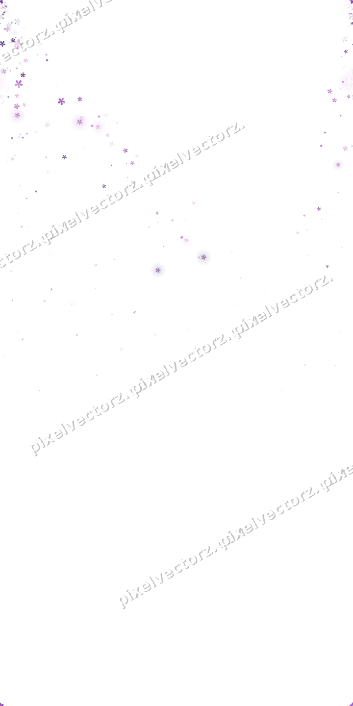Nahtloser Glitzerfächer aus Blüten in Violett auf transparentem Grund