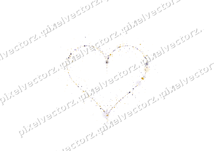 Nahtloses Glitzerherz in Bernstein und Violett auf transparentem Grund