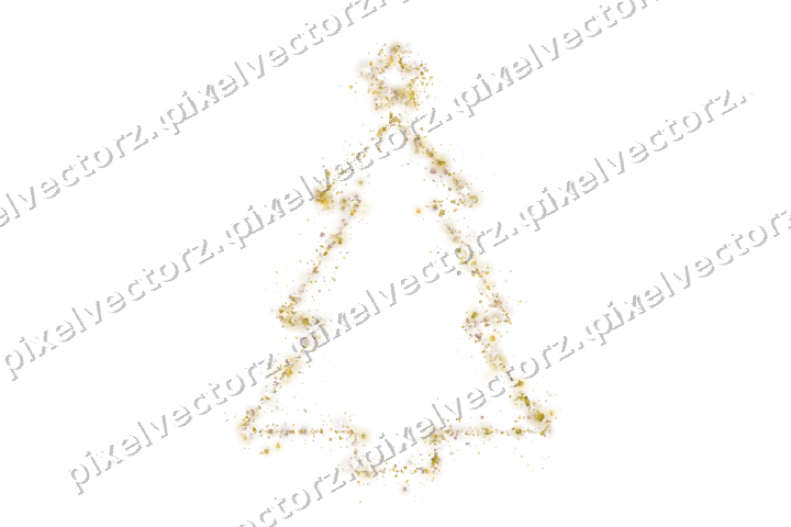 Nahtloser Glitzer-Weihnachtsbaum in Bernstein auf transparentem Grund