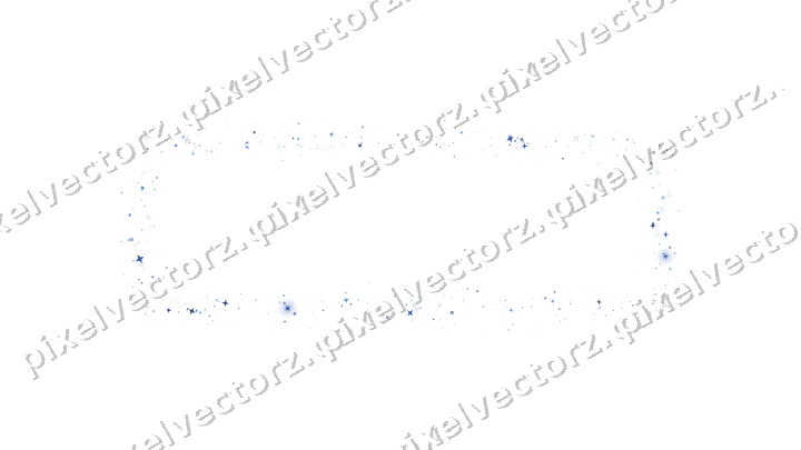 Nahtloser Glitzerrahmen aus Sternen in Blau auf transparentem Grund