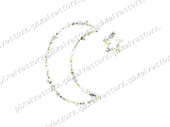 Nahtlose Glitzer-Mondsichel in Gelb und Grau auf transparentem Grund