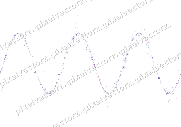 Nahtlose Glitzerwelle in Violett und Blau auf transparentem Grund