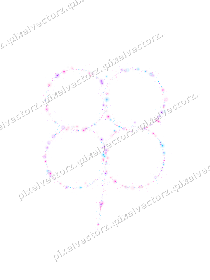 Nahtloses Glitzer-Kleeblatt in Magenta auf transparentem Grund