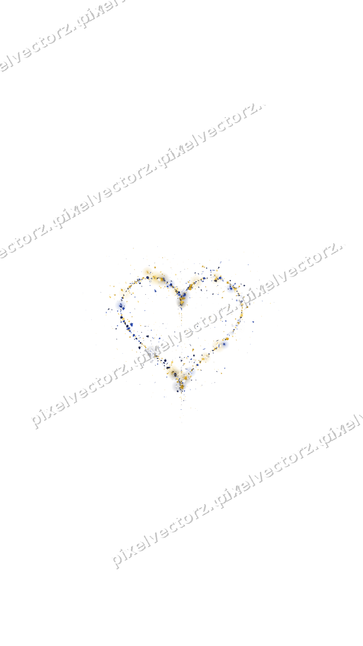 Nahtloses Glitzerherz in Bernstein und Blau auf transparentem Grund