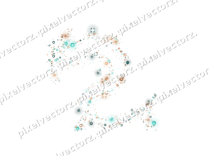 Nahtloser Glitzerdrache in Orange und Petrol auf transparentem Grund