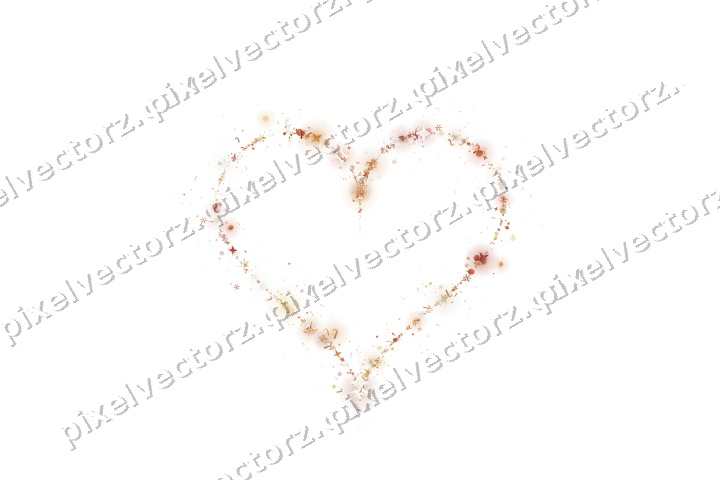Nahtloses Glitzerherz in Orange und Bernstein auf transparentem Grund