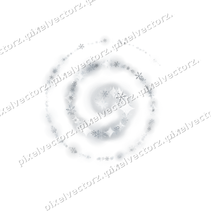 Nahtlose Glitzerspirale aus Schneeflocken auf transparentem Grund
