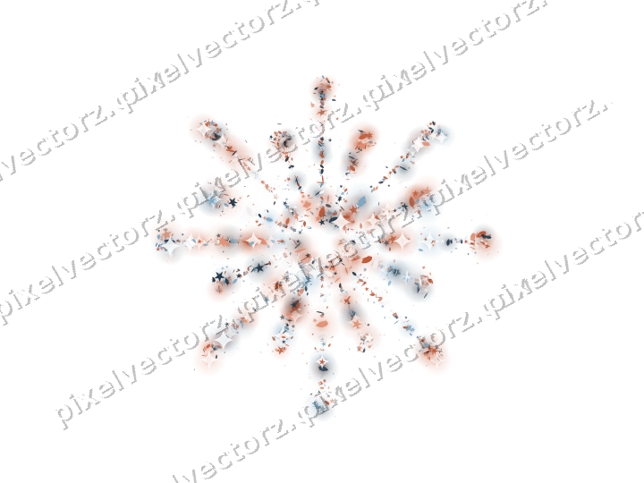 Nahtloses Glitzer-Feuerwerk in Orange auf transparentem Grund