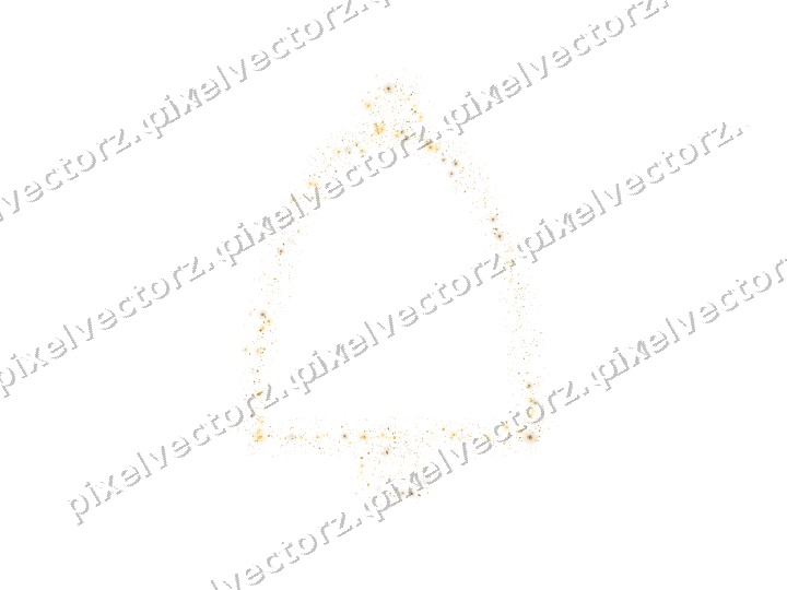 Nahtlose Glitzerglocke aus Funken und Tropfen auf transparentem Grund