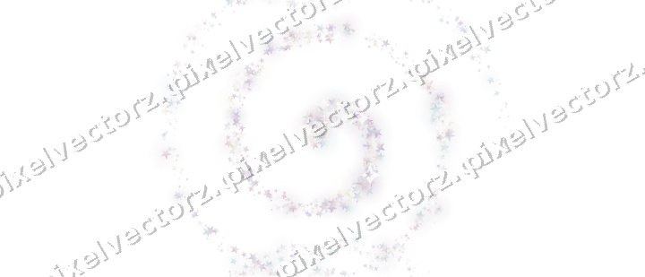 Nahtlose Glitzerspirale aus Sternen auf transparentem Grund