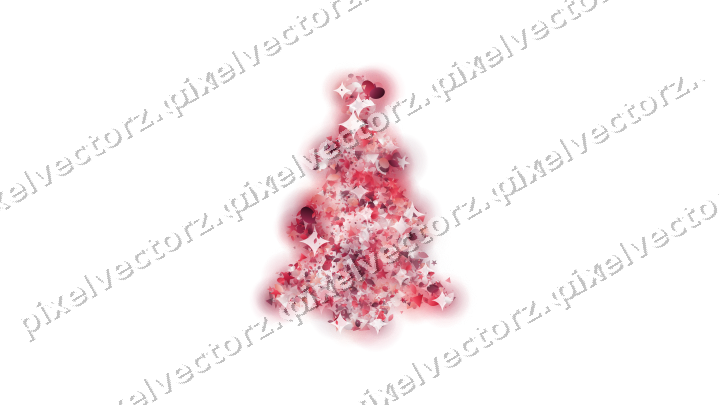 Seamless glitter christmas tree in pink on a transparent background