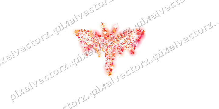 Seamless glitter bat in red and orange on a transparent background