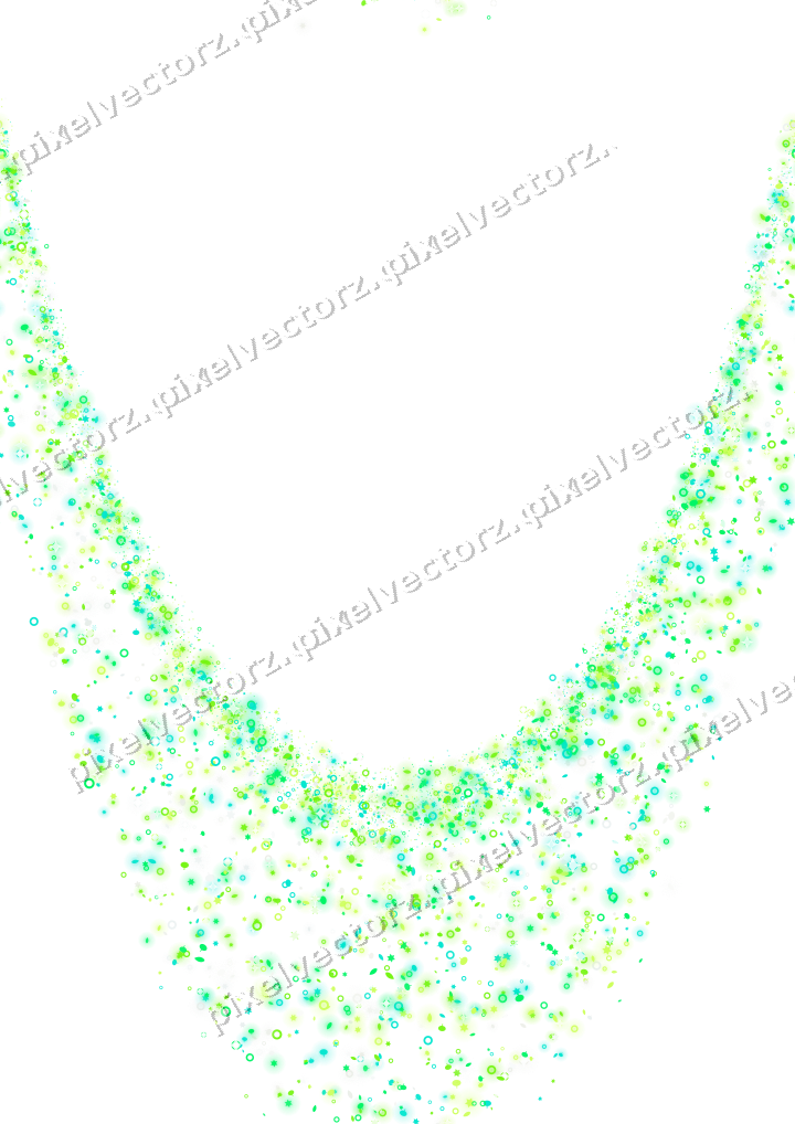 Seamless glitter garland in green and lime on a transparent background
