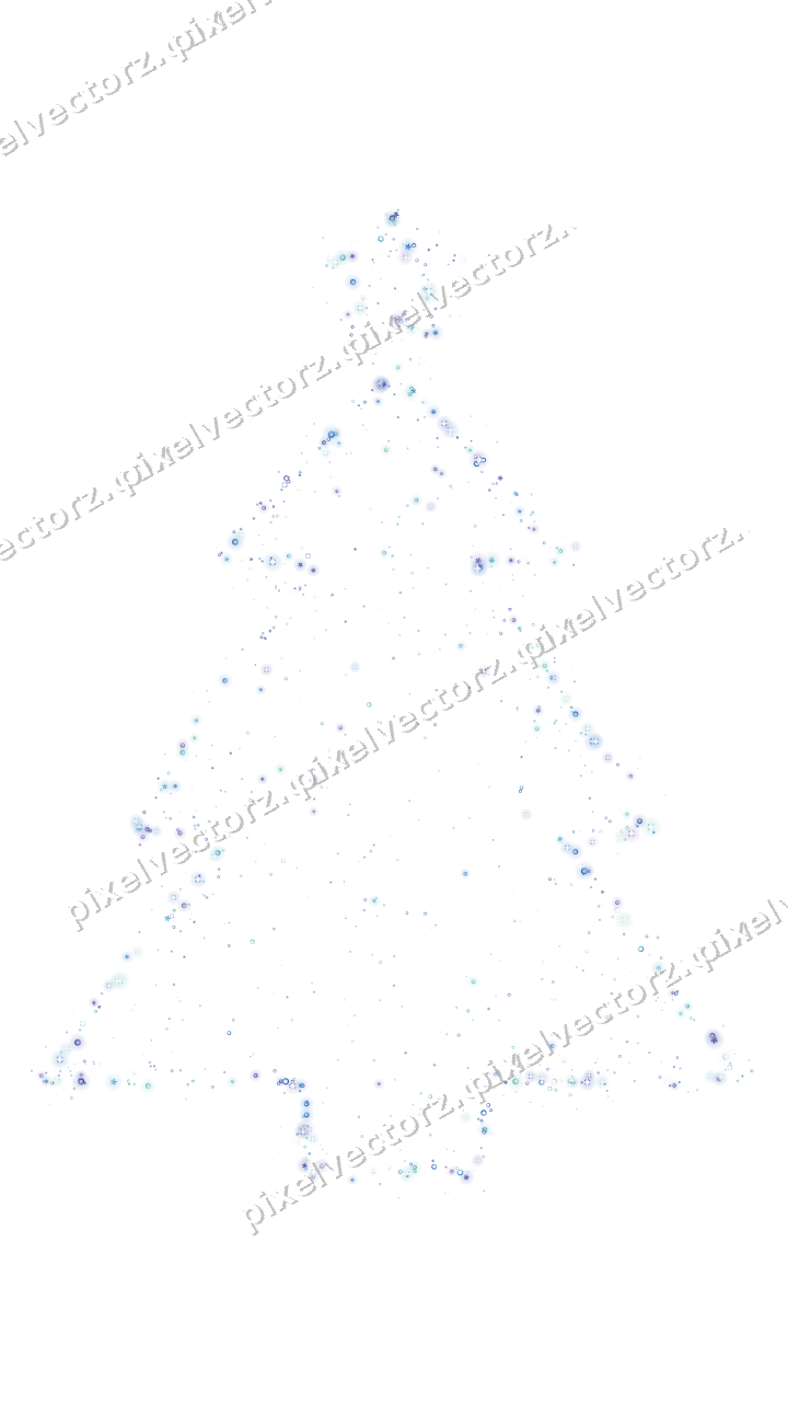 Seamless glitter christmas tree in blue on a transparent background