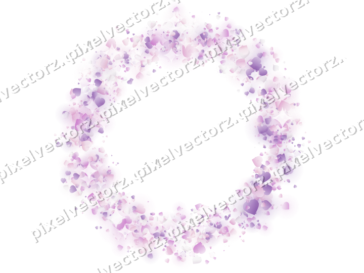 Nahtloser Glitzerkranz aus Herzen in Magenta auf transparentem Grund