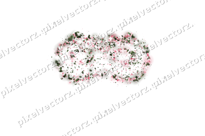 Seamless glitter carnival mask of confetti on a transparent background