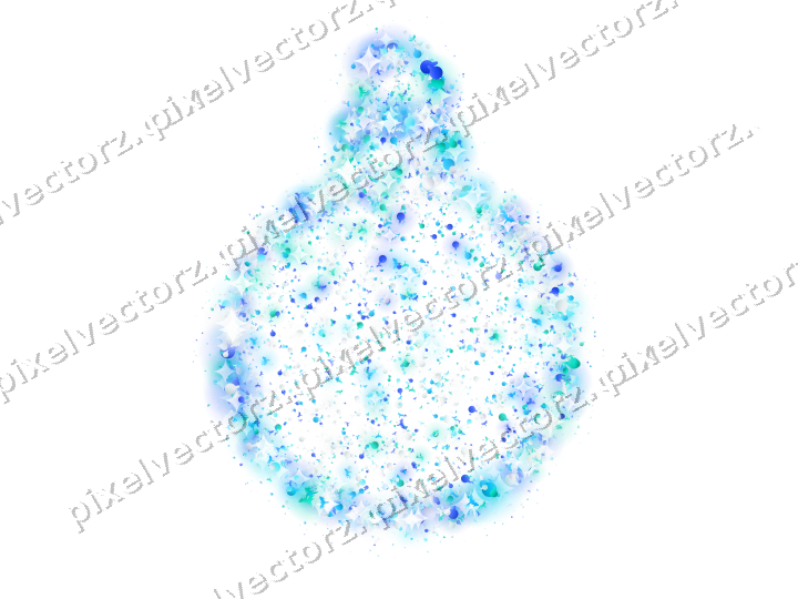 Seamless glitter bauble in cyan and teal on a transparent background