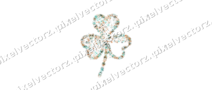 Seamless glitter shamrock in orange on a transparent background