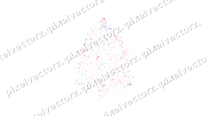 Seamless glitter bell in pink and cyan on a transparent background
