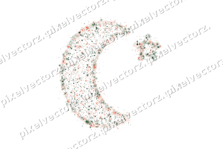 Seamless glitter crescent moon on a transparent background
