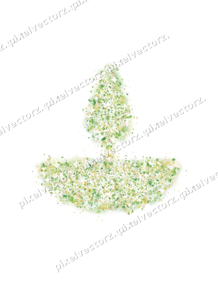 Seamless glitter diya lamp in lime on a transparent background