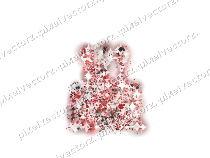 Seamless glitter birthday cake in red on a transparent background