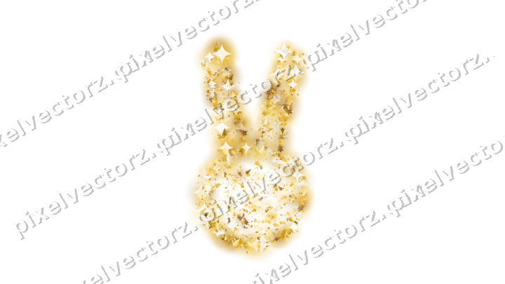 Seamless glitter easter bunny on a transparent background