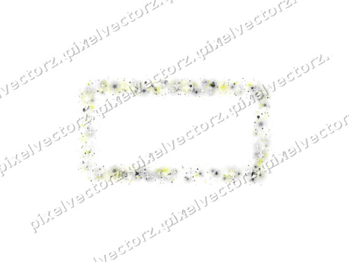 Seamless glitter frame in yellow and grey on a transparent background