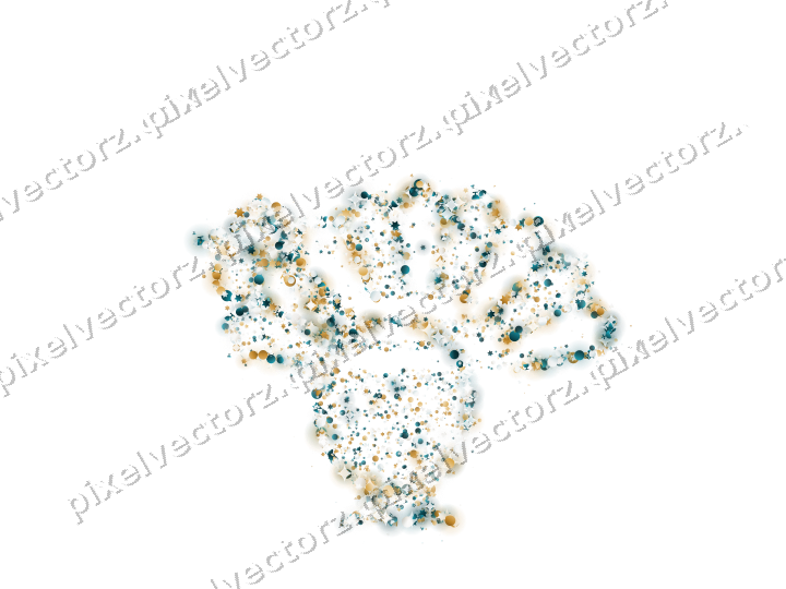 Seamless glitter turkey in amber on a transparent background