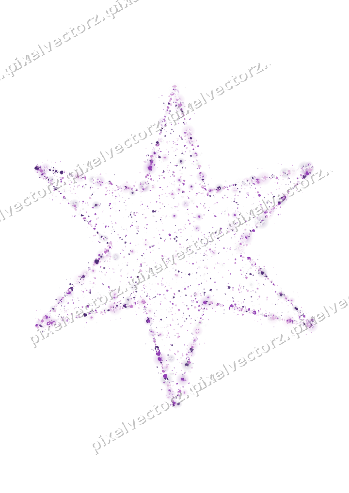 Seamless glitter star in purple on a transparent background