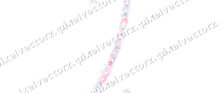 Seamless glitter arc in pink and cyan on a transparent background