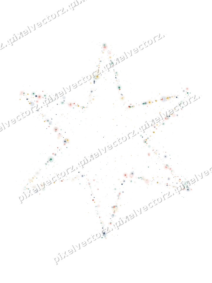Seamless glitter star in amber and green on a transparent background