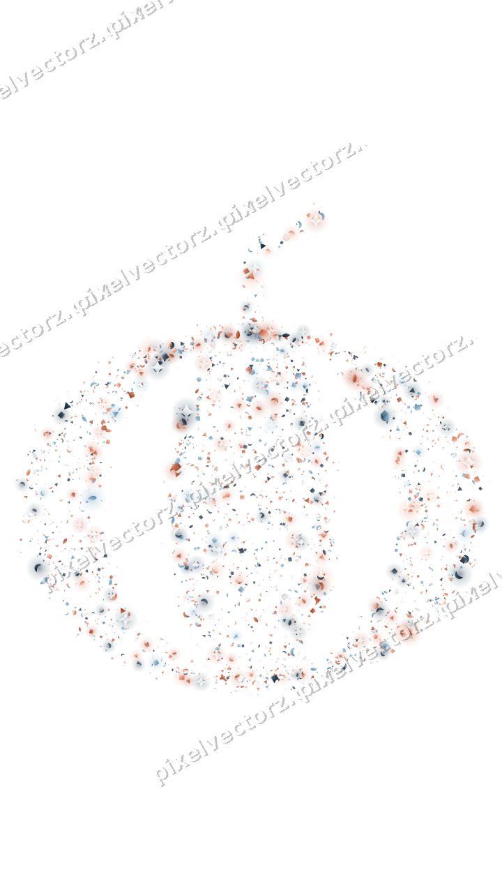Seamless glitter pumpkin in orange on a transparent background
