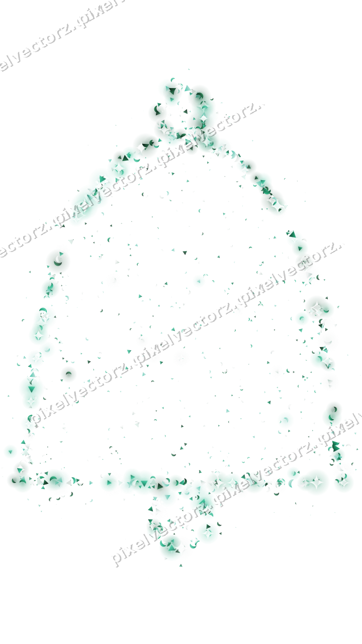 Seamless glitter bell on a transparent background